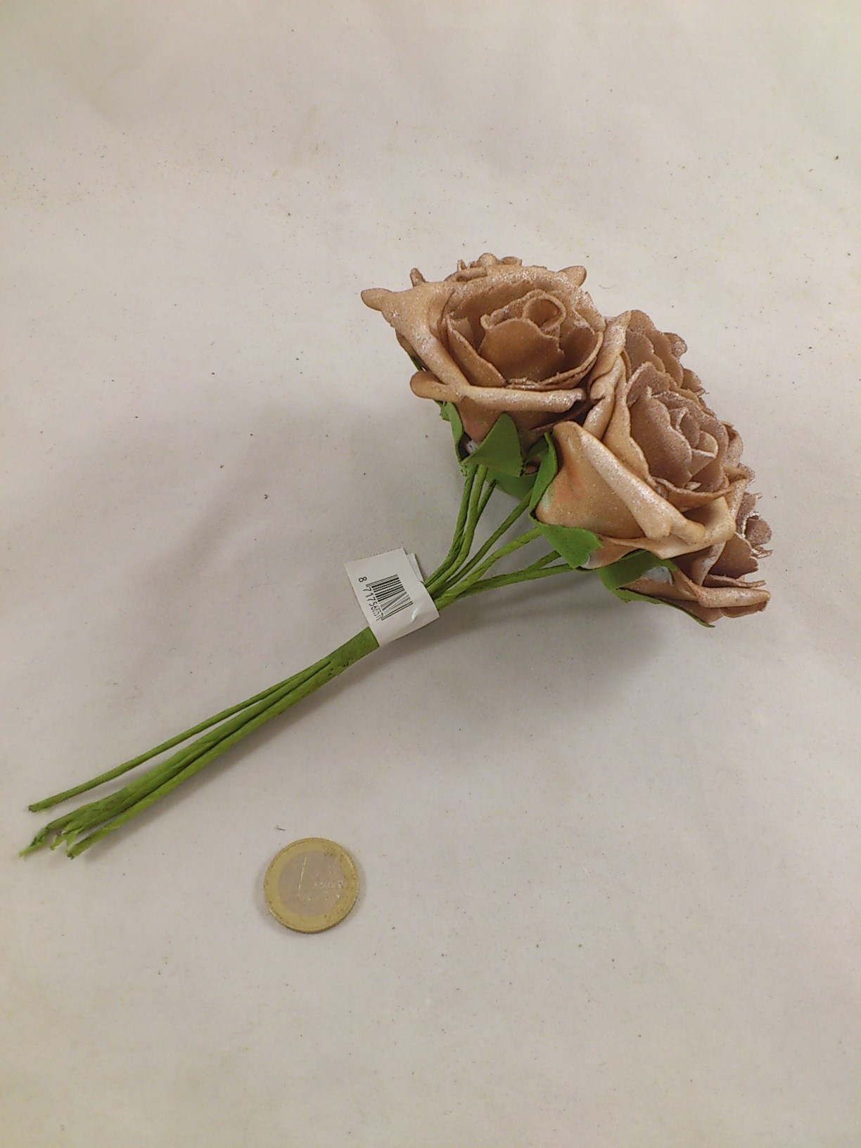 Schaum Rose 6 cm Perle Kaffee (7 st.)